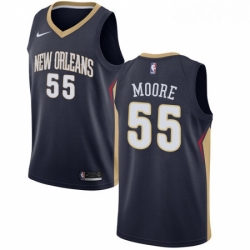 Womens Nike New Orleans Pelicans 55 ETwaun Moore Swingman Navy Blue Road NBA Jersey Icon Edition