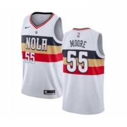 Womens Nike New Orleans Pelicans 55 ETwaun Moore White Swingman Jersey Earned Editio