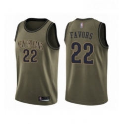 Youth New Orleans Pelicans 22 Derrick Favors Swingman Green Salute to Service Basketball Jersey 