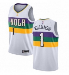 Youth Nike New Orleans Pelicans 1 Zion Williamson White NBA Swingman City Edition 2018 19 Jersey 