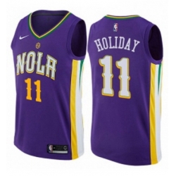 Youth Nike New Orleans Pelicans 11 Jrue Holiday Swingman Purple NBA Jersey City Edition