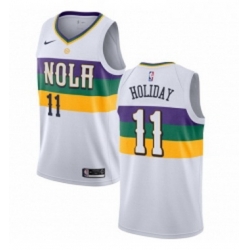 Youth Nike New Orleans Pelicans 11 Jrue Holiday Swingman White NBA Jersey City Edition