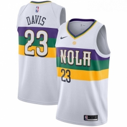 Youth Nike New Orleans Pelicans 23 Anthony Davis Swingman White NBA Jersey City Edition