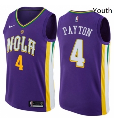 Youth Nike New Orleans Pelicans 4 Elfrid Payton Swingman Purple NBA Jersey City Edition 