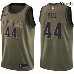 Youth Nike New Orleans Pelicans 44 Solomon Hill Swingman Green Salute to Service NBA Jersey