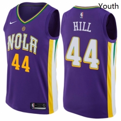 Youth Nike New Orleans Pelicans 44 Solomon Hill Swingman Purple NBA Jersey City Edition