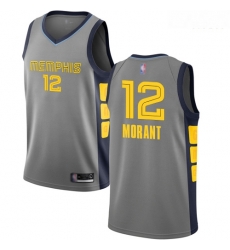 Grizzlies #12 Ja Morant Gray Basketball Swingman City Edition 2018 19 Jersey
