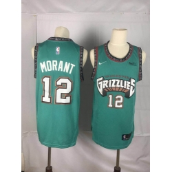 Grizzlies 12 Ja Morant Green Nike Throwback Swingman Jersey