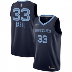 Grizzlies  33 Marc Gasol Navy Blue Basketball Swingman Icon Edition Jersey