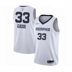 Grizzlies 33 Marc Gasol White Basketball Swingman Association Edition Jersey