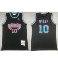 Men Adidas Memphis Grizzlies Mike Bibby 10 Black Hardwood Classic Mitchell Ness NBA Jersey