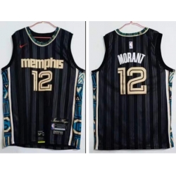 Men Memphis Grizzlies 12 Ja Morant 2020 2021 City Edition Stitched NBA Jersey