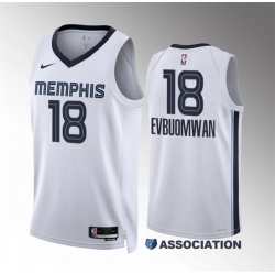 Men Memphis Grizzlies 18 Tosan Evbuomwan White Association Edition Stitched Jersey