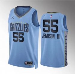 Men Memphis Grizzlies 55 Trey Jemison Iii Blue Statement Edition Stitched Jersey
