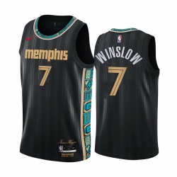 Men Nike Memphis Grizzlies 7 Justise Winslow Black NBA Swingman 2020 21 City Edition Jersey