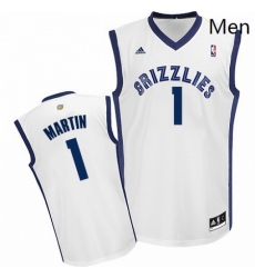 Mens Adidas Memphis Grizzlies 1 Jarell Martin Swingman White Home NBA Jersey 