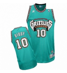 Mens Adidas Memphis Grizzlies 10 Mike Bibby Authentic Green Throwback NBA Jersey 