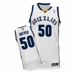 Mens Adidas Memphis Grizzlies 50 Bryant Reeves Authentic White Home NBA Jersey