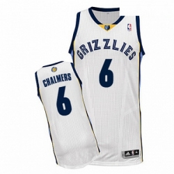 Mens Adidas Memphis Grizzlies 6 Mario Chalmers Authentic White Home NBA Jersey 