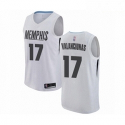 Mens Memphis Grizzlies 17 Jonas Valanciunas Authentic White Basketball Jersey City Edition 