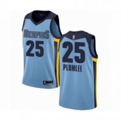 Mens Memphis Grizzlies 25 Miles Plumlee Authentic Light Blue Basketball Jersey Statement Edition 