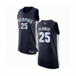 Mens Memphis Grizzlies 25 Miles Plumlee Authentic Navy Blue Basketball Jersey Icon Edition 