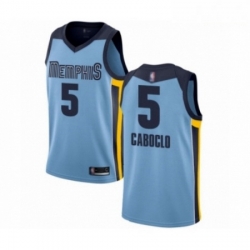 Mens Memphis Grizzlies 5 Bruno Caboclo Authentic Light Blue Basketball Jersey Statement Edition 