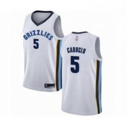 Mens Memphis Grizzlies 5 Bruno Caboclo Authentic White Basketball Jersey Association Edition 