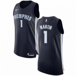 Mens Nike Memphis Grizzlies 1 Jarell Martin Authentic Navy Blue Road NBA Jersey Icon Edition 