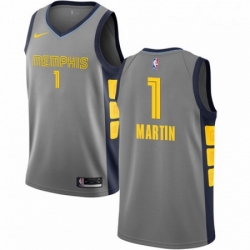 Mens Nike Memphis Grizzlies 1 Jarell Martin Swingman Gray NBA Jersey City Edition 