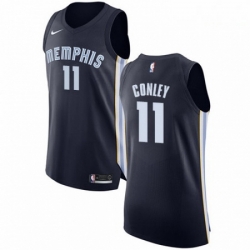 Mens Nike Memphis Grizzlies 11 Mike Conley Authentic Navy Blue Road NBA Jersey Icon Edition