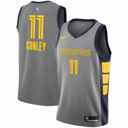 Mens Nike Memphis Grizzlies 11 Mike Conley Swingman Gray NBA Jersey City Edition