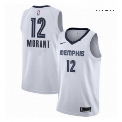 Mens Nike Memphis Grizzlies 12 Ja Morant White NBA Swingman Association Edition Jersey 