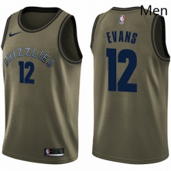 Mens Nike Memphis Grizzlies 12 Tyreke Evans Swingman Green Salute to Service NBA Jersey 
