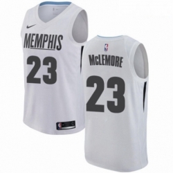 Mens Nike Memphis Grizzlies 23 Ben McLemore Authentic White NBA Jersey City Edition 