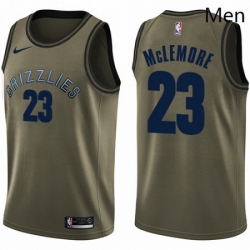 Mens Nike Memphis Grizzlies 23 Ben McLemore Swingman Green Salute to Service NBA Jersey 