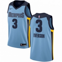 Mens Nike Memphis Grizzlies 3 Allen Iverson Swingman Light Blue NBA Jersey Statement Edition 