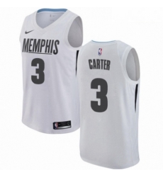 Mens Nike Memphis Grizzlies 3 Jevon Carter Authentic White NBA Jersey City Edition 