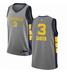 Mens Nike Memphis Grizzlies 3 Jevon Carter Swingman Gray NBA Jersey City Edition 