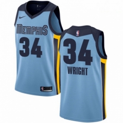 Mens Nike Memphis Grizzlies 34 Brandan Wright Authentic Light Blue NBA Jersey Statement Edition 