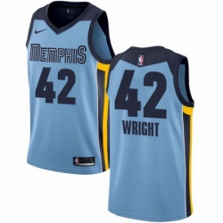 Mens Nike Memphis Grizzlies 42 Lorenzen Wright Authentic Light Blue NBA Jersey Statement Edition