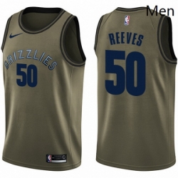 Mens Nike Memphis Grizzlies 50 Bryant Reeves Swingman Green Salute to Service NBA Jersey