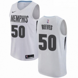 Mens Nike Memphis Grizzlies 50 Bryant Reeves Swingman White NBA Jersey City Edition