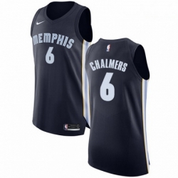 Mens Nike Memphis Grizzlies 6 Mario Chalmers Authentic Navy Blue Road NBA Jersey Icon Edition 