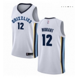 Nike Memphis Grizzlies 12 Ja Morant White Basketball Swingman Association Edition Jersey 