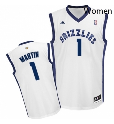 Womens Adidas Memphis Grizzlies 1 Jarell Martin Swingman White Home NBA Jersey 