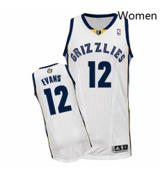 Womens Adidas Memphis Grizzlies 12 Tyreke Evans Authentic White Home NBA Jersey 