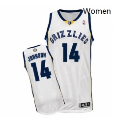 Womens Adidas Memphis Grizzlies 14 Brice Johnson Authentic White Home NBA Jersey 