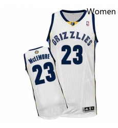 Womens Adidas Memphis Grizzlies 23 Ben McLemore Authentic White Home NBA Jersey 