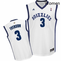 Womens Adidas Memphis Grizzlies 3 Allen Iverson Swingman White Home NBA Jersey 